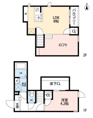 福津市西福間のアパートの間取り