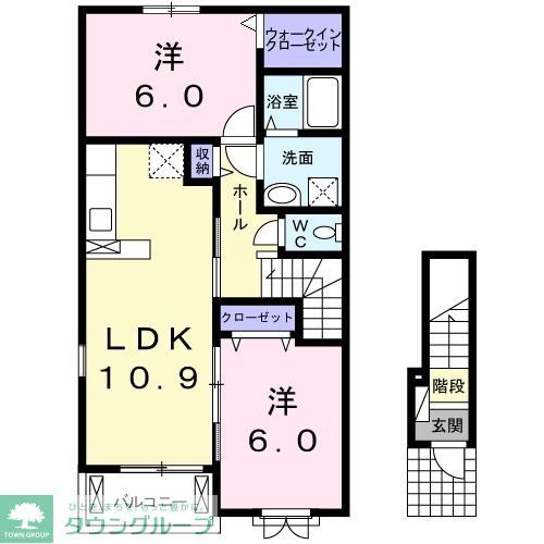 野田市次木のアパートの間取り