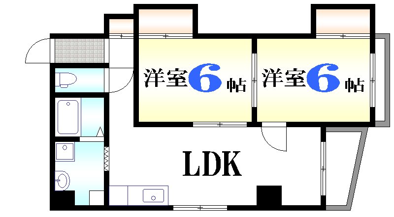 広島市南区比治山町のマンションの間取り