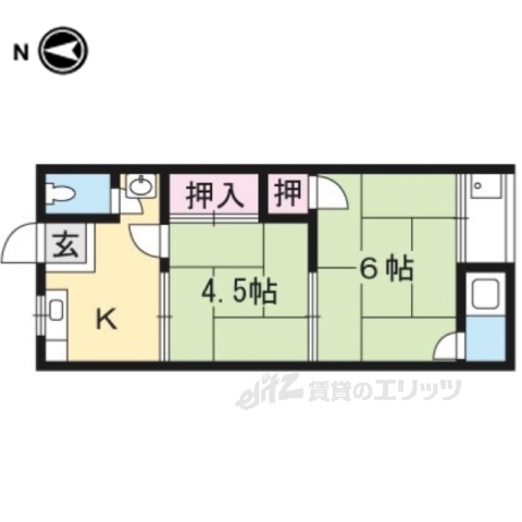 向日市上植野町のアパートの間取り