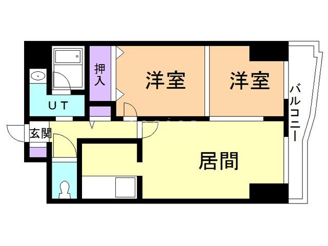 旭川市六条通のマンションの間取り