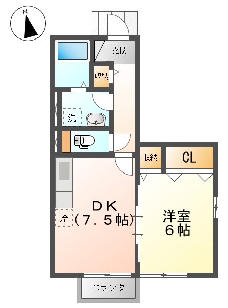 メゾンドルチェ　Dの間取り