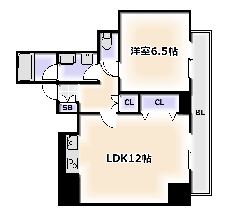 大阪市浪速区敷津西のマンションの間取り