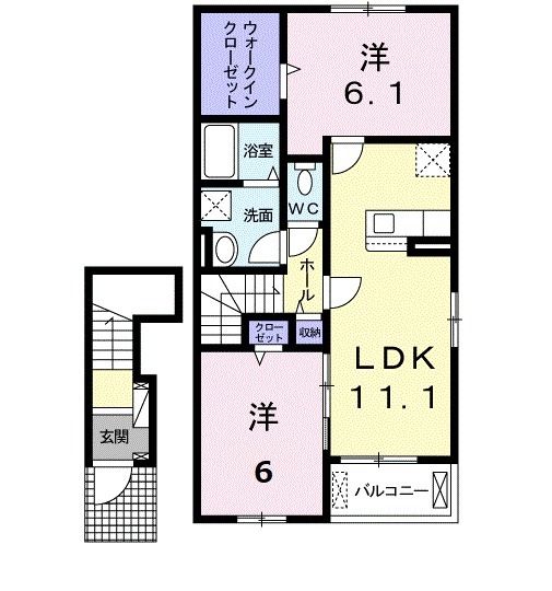 八代市高小原町のアパートの間取り