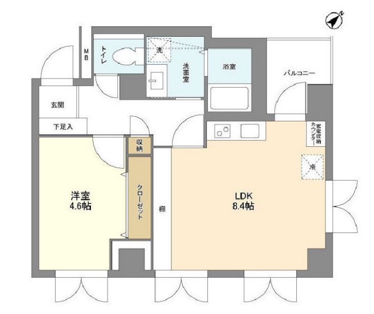 港区西新橋のマンションの間取り