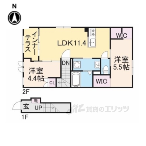 コンフィー下在地の間取り