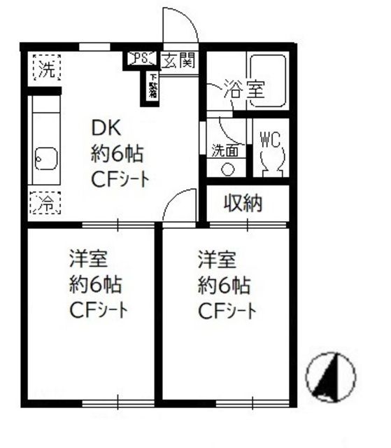 【船橋市行田町のアパートの間取り】