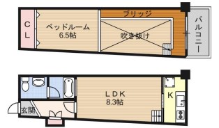 【吹田市長野東のマンションの間取り】