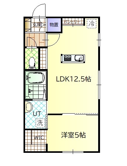 旭川市曙二条のアパートの間取り