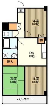 武蔵村山市学園のマンションの間取り