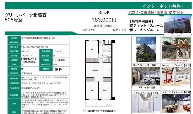 グリーンパーク北葛西の間取り写真
