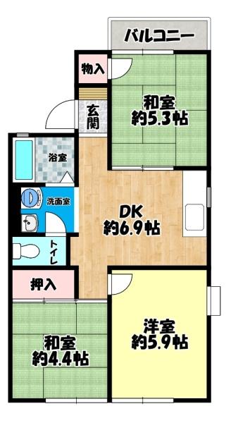 グリーンヒル小金台 D棟の間取り写真