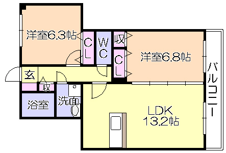 ＪＲ久大本線 久留米大学前駅 徒歩13分 3階建 築13年の間取り写真