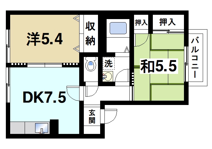 近鉄橿原線 尼ケ辻駅 徒歩15分 2階建 築31年の間取り写真