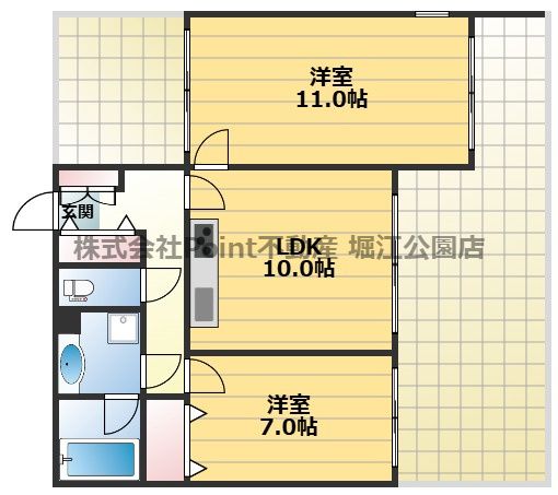地下鉄谷町線 天満橋駅 徒歩7分 10階建 築37年の間取り写真