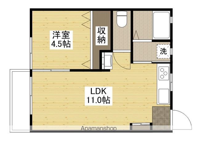 広島電鉄宇品線 宇品五丁目駅 徒歩5分 2階建 築52年の間取り写真
