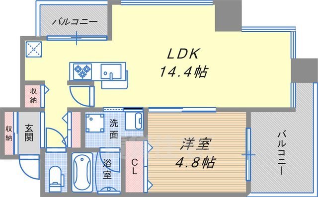 アーバネックス神戸水木通の間取り写真