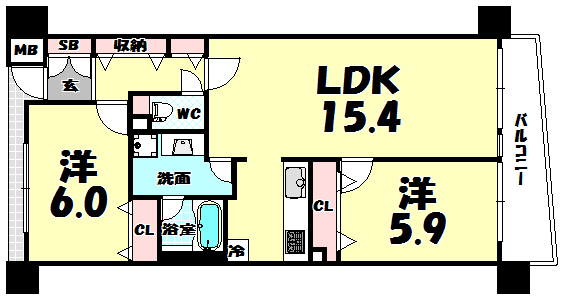グランコープ東高麗橋の間取り写真