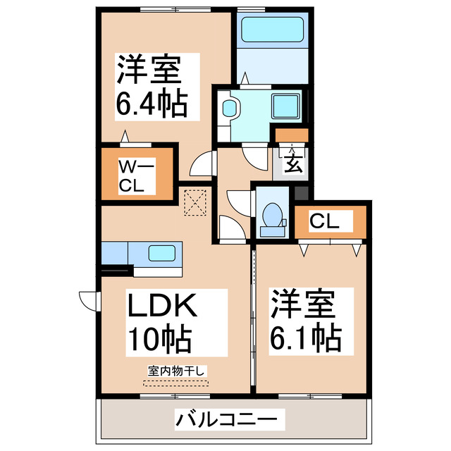 上益城郡益城町大字広崎のアパートの間取り