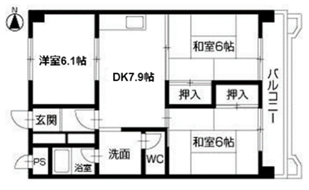 須賀ハイツの間取り