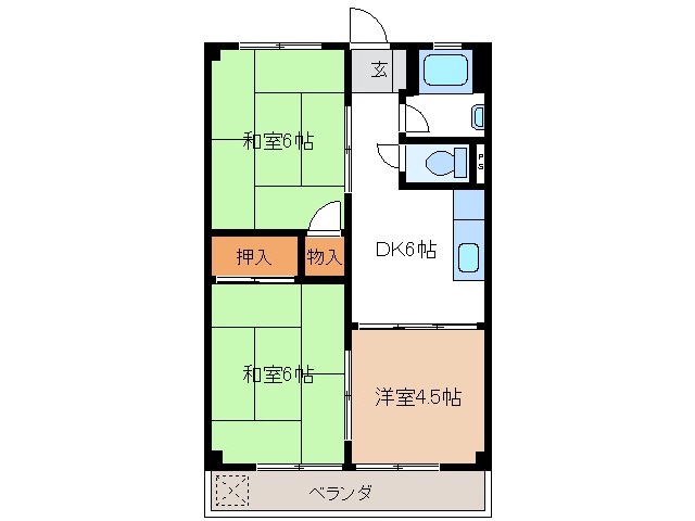 多治見市白山町のマンションの間取り