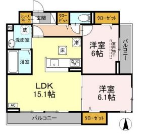 サンメゾン・小池　Aの間取り