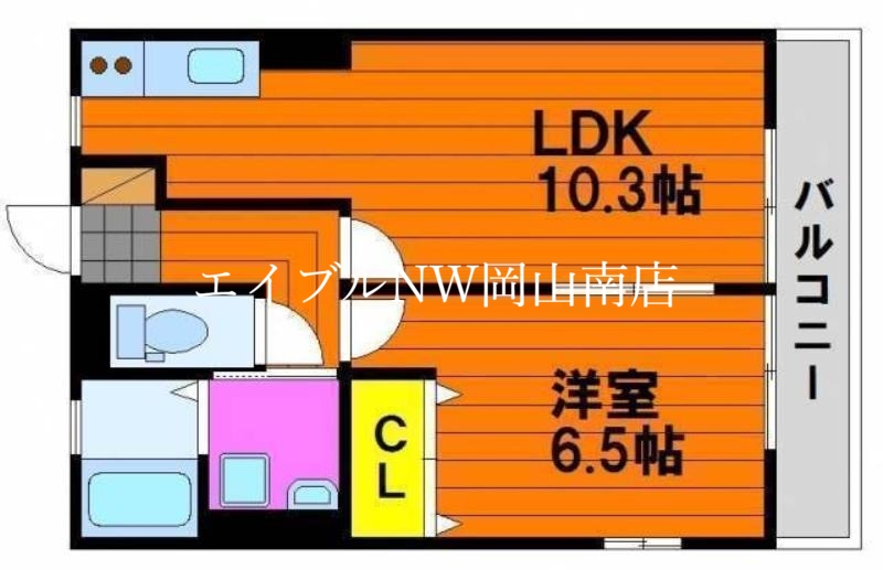 玉野市築港のアパートの間取り