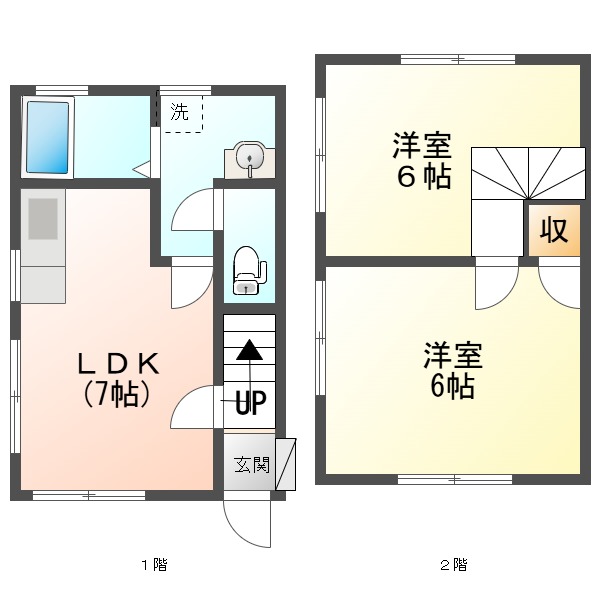 高崎市倉賀野町のアパートの間取り