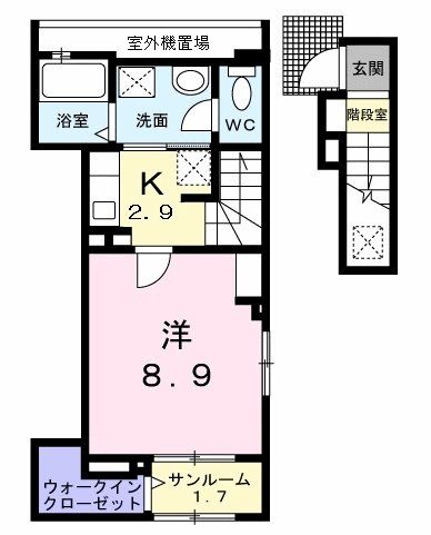 昭島市拝島町のアパートの間取り