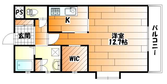 広島市安佐南区祇園のアパートの間取り