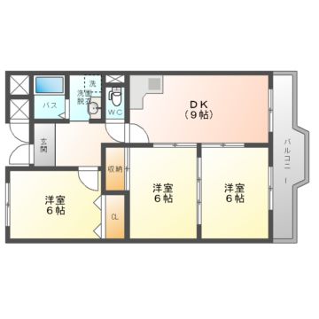 門真市東江端町のマンションの間取り