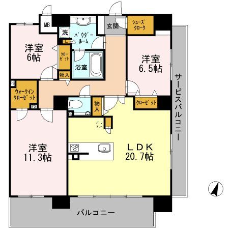 ロイヤルパークスERささしま　SOUTHの間取り