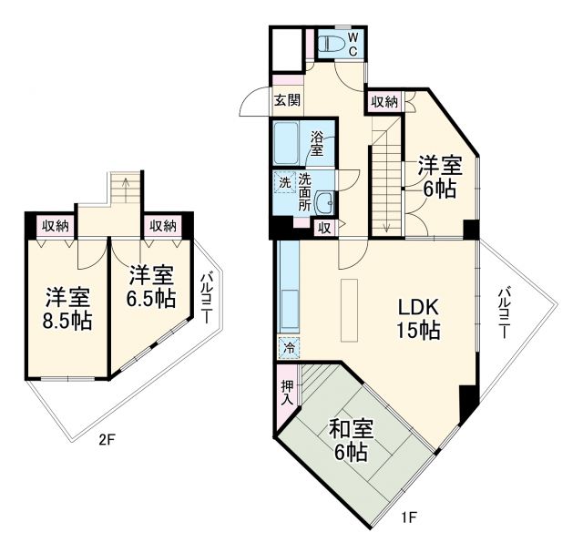 さいたま市大宮区宮町のマンションの間取り