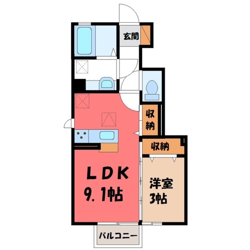 栃木市薗部町のアパートの間取り