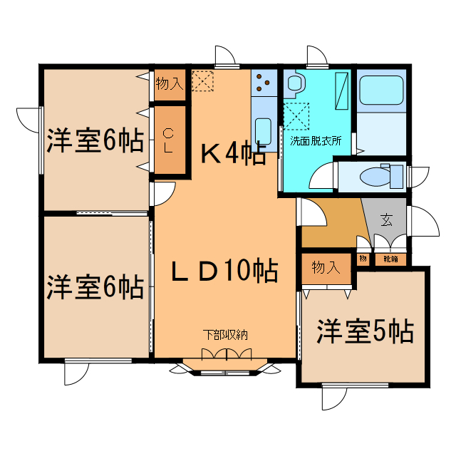 西16北1丁目2戸借家の間取り