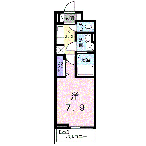 小田原市鴨宮のアパートの間取り