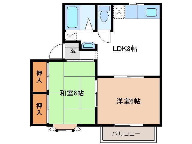 多治見市明和町のアパートの間取り