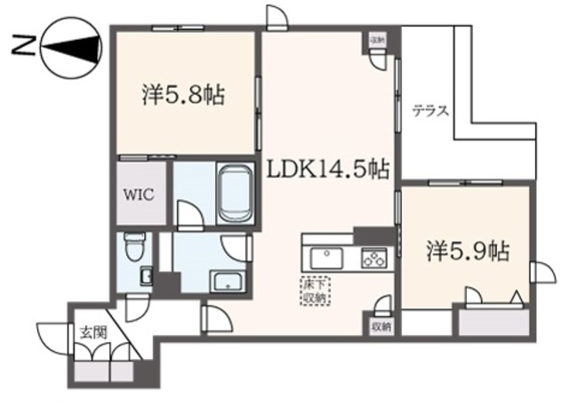 川崎市多摩区堰のマンションの間取り