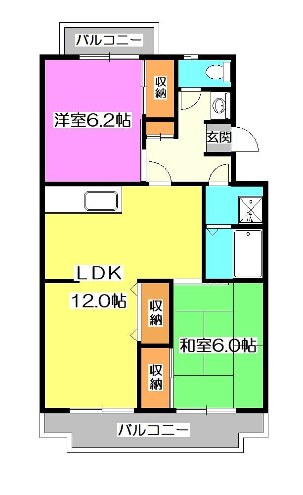 清瀬市中清戸のマンションの間取り