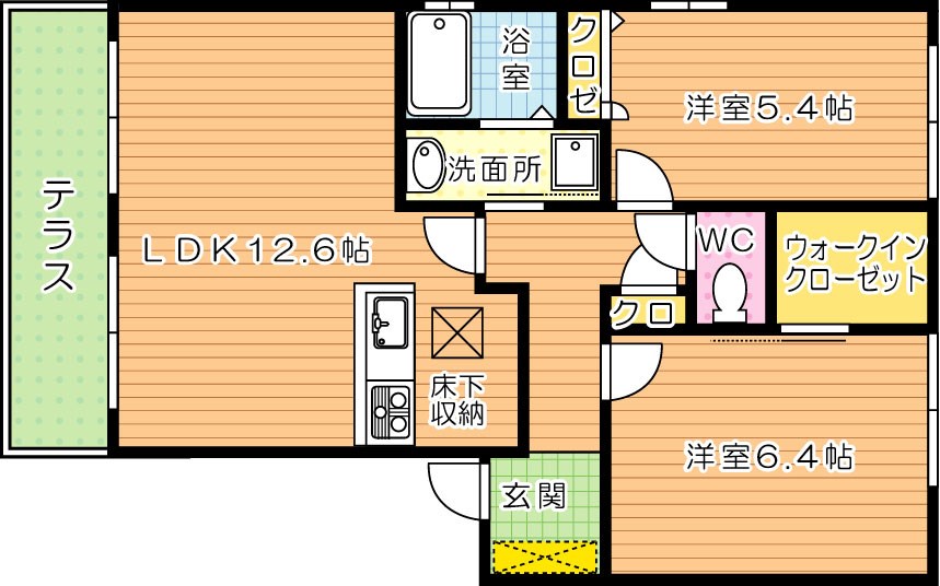 フェリーチェ学研台I　Ａ棟の間取り