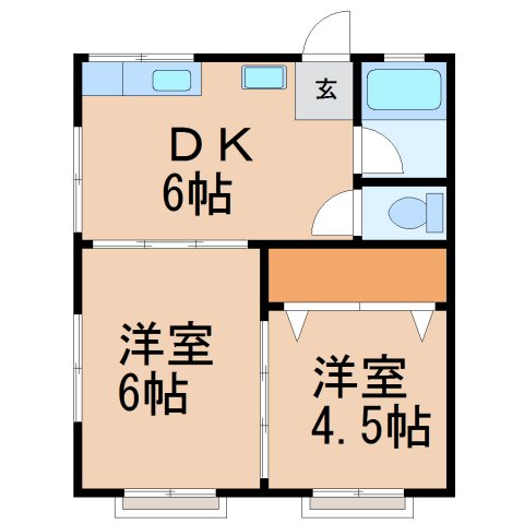 鎌倉市笹目町のアパートの間取り