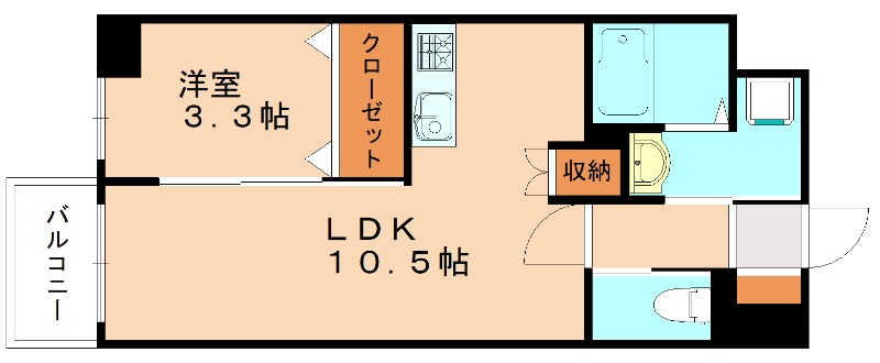 北九州市戸畑区三六町のマンションの間取り