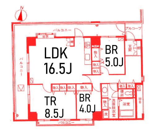 横須賀市本町のマンションの間取り