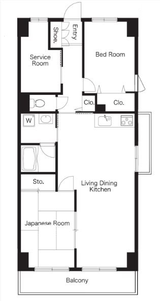 大田区中央のマンションの間取り