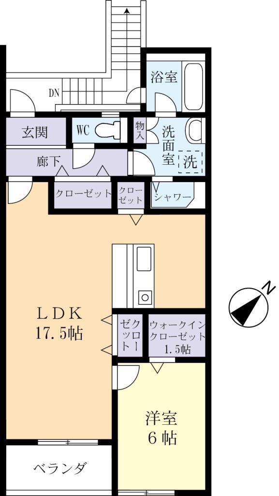 Apartment with dogrun Iの間取り