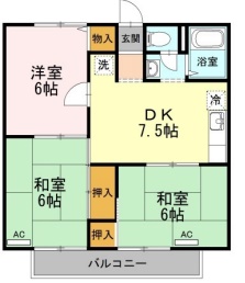 勝田郡勝央町岡のアパートの間取り