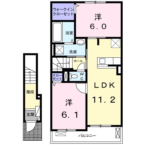 泉南郡田尻町吉見のアパートの間取り