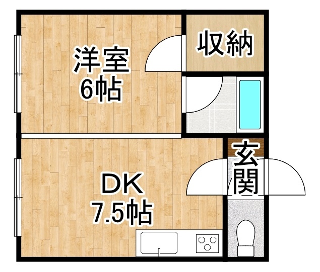 カウベルハイツＢ棟の間取り