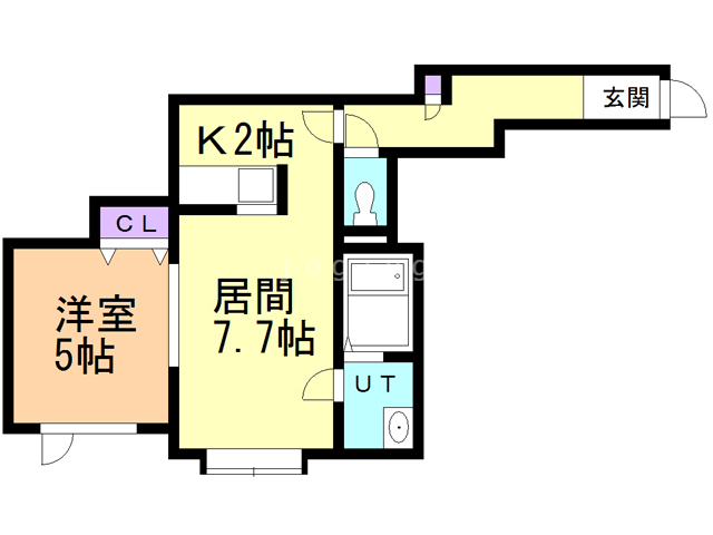 【札幌市西区発寒十二条のアパートの間取り】