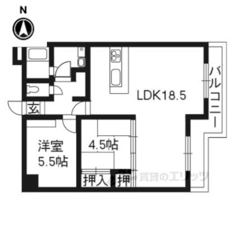 第３４長栄ヴィラ大成さがの間取り